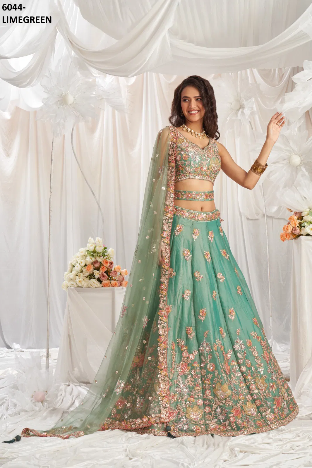 Pf 6044 Organza Lehenga Choli Wholesalers In Delhi